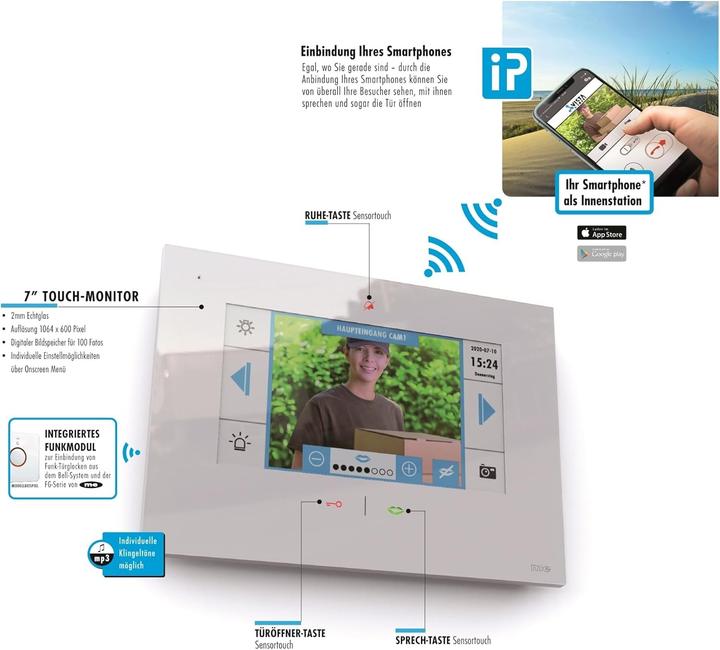 Produktbild Modern-Electronics m e modern electronics Video Türsprechanlage WLAN, Funk Inneneinheit (Funk)