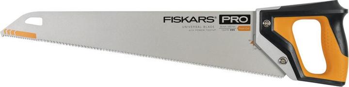 Fiskars Pro Handsäge für Holz, Laminat und PVC, Sägeblattlänge: 50 cm, 9 TPI, Schwarz/Orange, PowerT