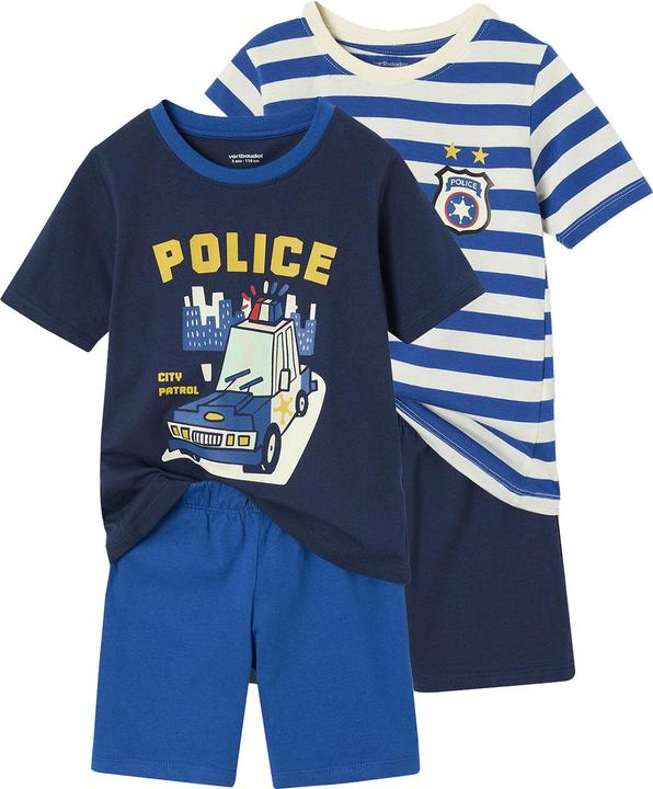 Produktbild Vertbaudet Bio-Kollektion: 2er-Pack Jungen Sommer-Schlafanzüge mit Polizei-Print (98)