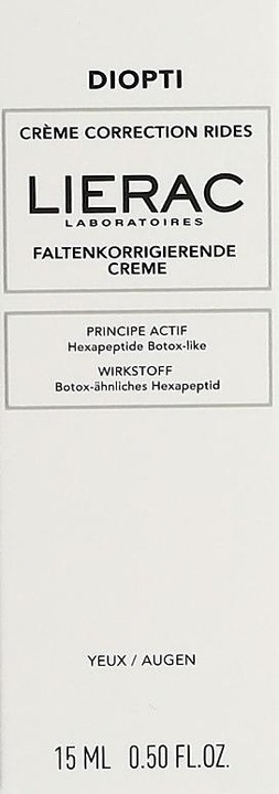 Nährwerte und Zutaten Lierac Creme zur Faltenkorrektur (Crème, 15 ml, Tag + Nacht)