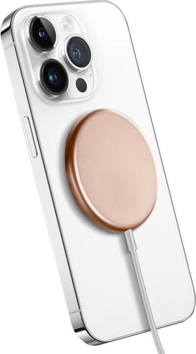Actual product image Crong MagSpot Wireless Charger - Aluminiowa ładowarka MagSafe 15W (Gold) (15 W)