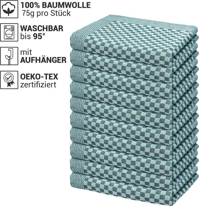 Actual product image Müskaan Set of 10 pit trays, petrol, tea towels 45 x 70 cm (70 x 50 cm)