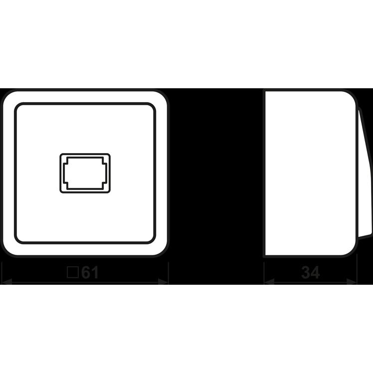 Thumbnail - JUNG Wipptaster-Modul cws 1W A AP 600 m.Bel 633A, Taster + Schalter, Weiss