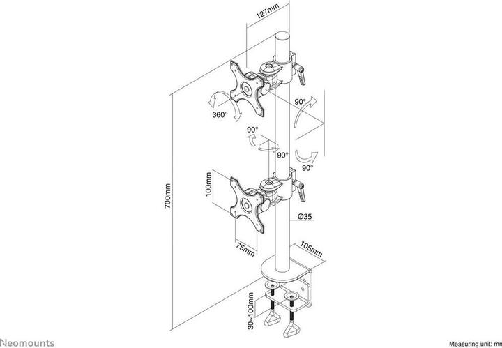 Image du produit Neomounts Fpma-D700dv (Tables, 27", 12 kg)