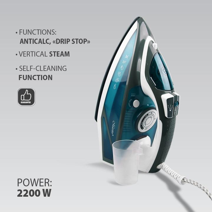 Actual product image Maestro Dampfbügeleisen MR-304C 2200W Weiss Blau (2200 W)