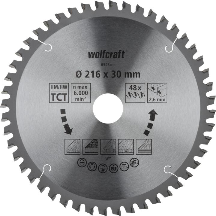 Productafbeelding wolfcraft 1 verstekzaagblad HM 48 tanden ø216mm