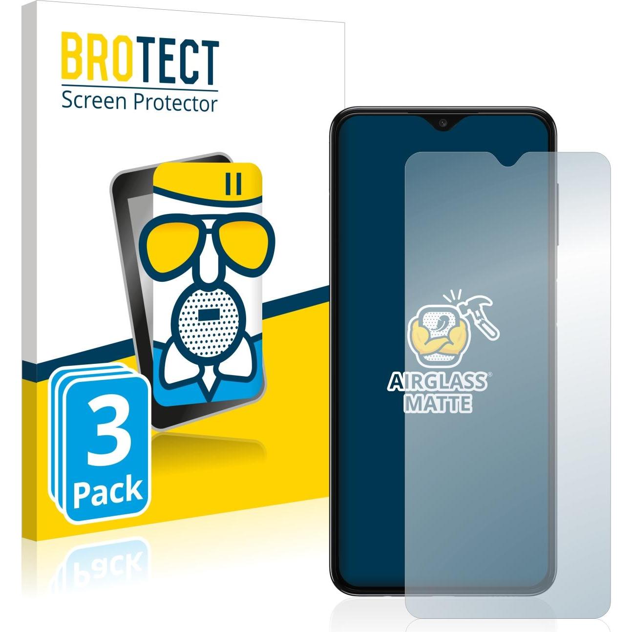BROTECT AirGlass Panzerglasfolie Matt (3 Stück, Samsung Galaxy A04S), Smartphone Schutzfolie, Grau