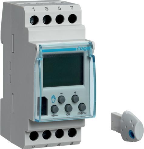 Image du produit Hager Horloge hebdomadaire 1 inverseur EG103V 16A 2PLE 12/24V digital