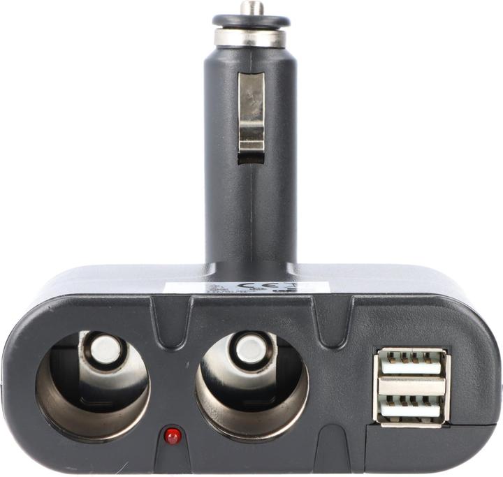Actual product image AccuCell KFZ-Adapter, Verteiler Zigarettenanzünder - Stecker auf 2x Kupplung + USB