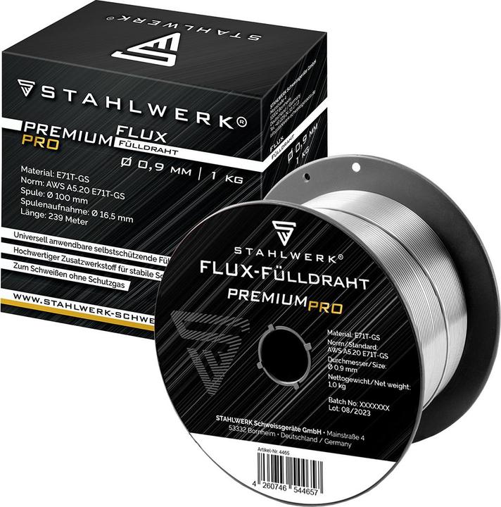 Produktbild Stahlwerk Schweissdraht MIG MAG Premium Fülldraht E71T-GS Ø 0,9 mm S100/D100 1 kg
