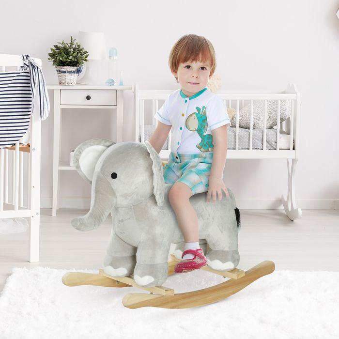 Produktbild Swisshandel24 Schaukeltier Schaukelelefant mit Soundfunktion und Griffen für 2-4 Jahre Kinder