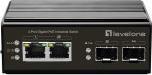 Actual product image LevelOne Switch 4 Port Gigabit PoE DIN-Rail,-40°C to 75°C (4 Ports)