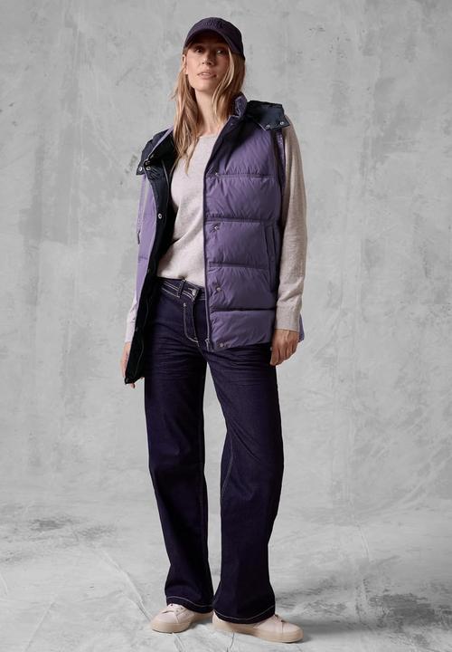 Productafbeelding Cecil Gewatteertes Damen-Vest mit abnehmbarer Kapuze, seitlichen Taschen und Reissverschluss (XL)