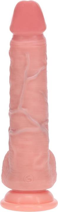 Produktbild RealRock Dual Density Silicone Realistic Vibrating Thrusting Dildo with Balls - 8 / 20,3 cm - Flesh