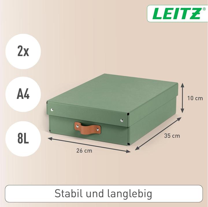 Produktbild Leitz Archivbox Puro Recyclingkarton Mittelgross und Flach mit Deckel (A4)