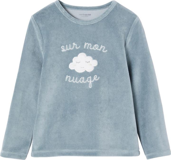 Image du produit Vertbaudet 2er-Pack Mädchen Samt-Schlafanzüge mit Wolken-Print (116)