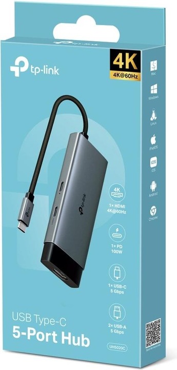 Image du produit TP-Link Hub UH5020C (USB-C, 5 Ports)