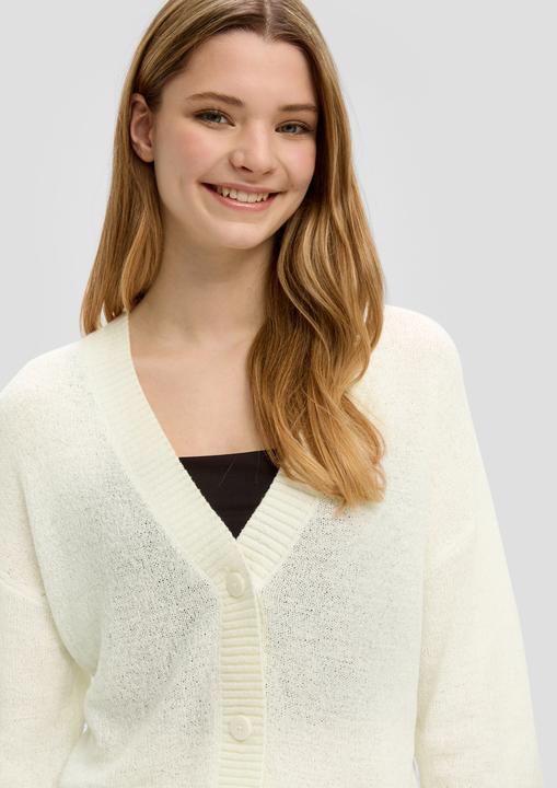 Produktbild s.Oliver Strickjacke Verkürzte Strickjacke mit Knöpfen (XL)