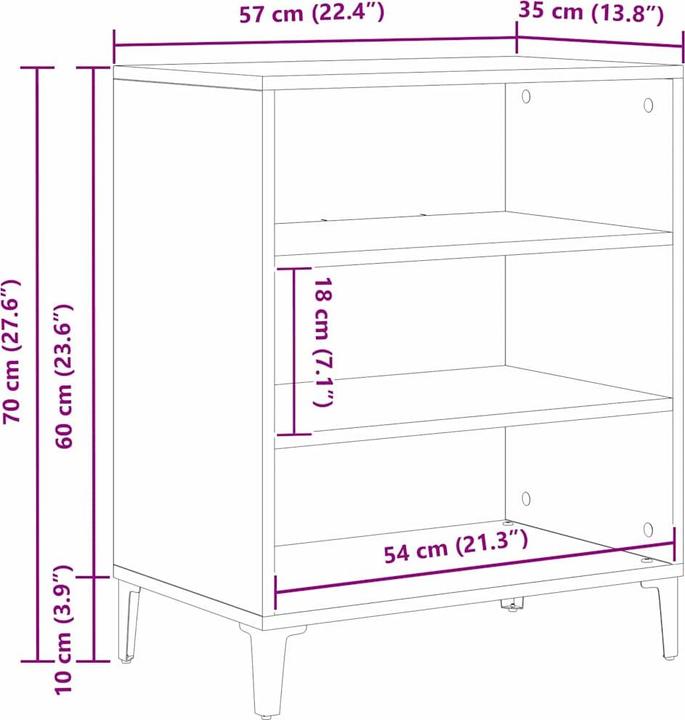 Produktbild vidaXL Modernes Sideboard (35 x 57 x 70 cm)