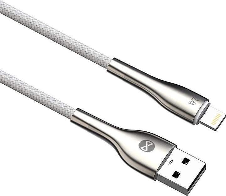 Produktbild Forever Schlankes Kabel USB - Lightning 1,0 m 2.4A weiss (1 m, USB 1.1)