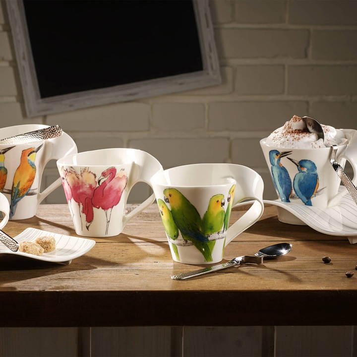 Actual product image Villeroy & Boch Mug with handle (gift box) NewWave Caffè Brown-cheeked Parakeet (300 ml, 1 x)