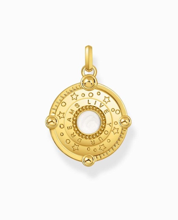 Produktbild Thomas Sabo Kettenanhänger mit Halbmond und bunten Steinen vergoldet (Emaille, 925er Silber)