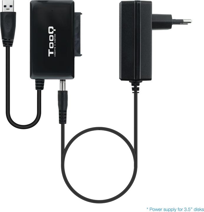 Actual product image Tooq Technology ADAPTADOR USB 3.0 USB-A SATA DISCOS DUROS 2.5" y 3.5" CON ALIMENTADOR (2.5", 3.5")