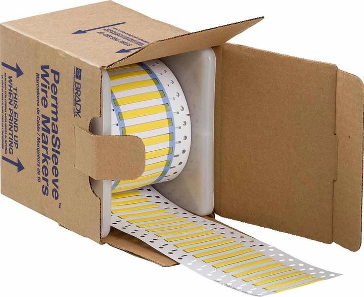 Actual product image Brady 3PS-125-2-YL-S-2, B-342, Permasleeve, heat-shrinkable polyolefin, yellow, 25.4 x 6mm, for cables (2.54 cm)