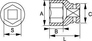 Actual product image Irimo 3/8" power sockets, hexagonal, 24 mm (24 mm)
