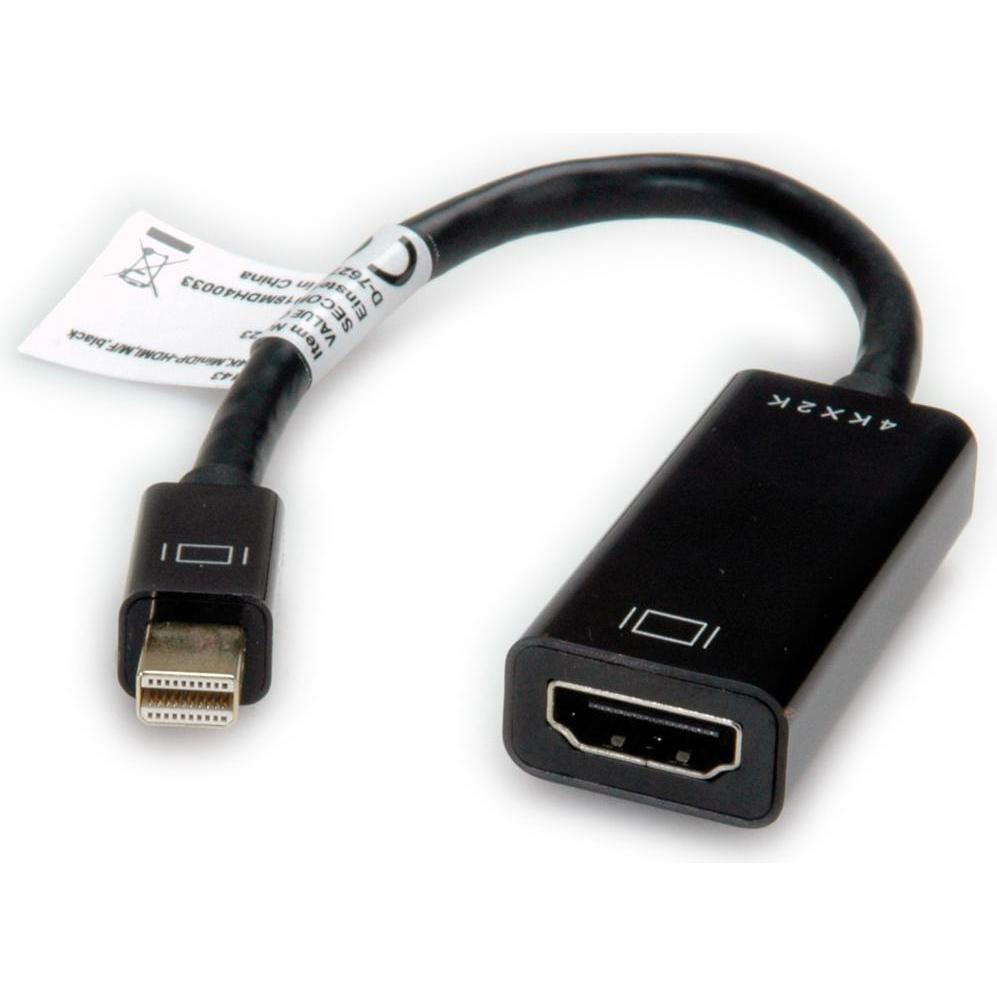 Value Mini DP zu (HDMI, 15 cm), Data + Video Adapter, Schwarz