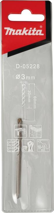 Actual product image Makita Carbide stone twist drill (3 mm)