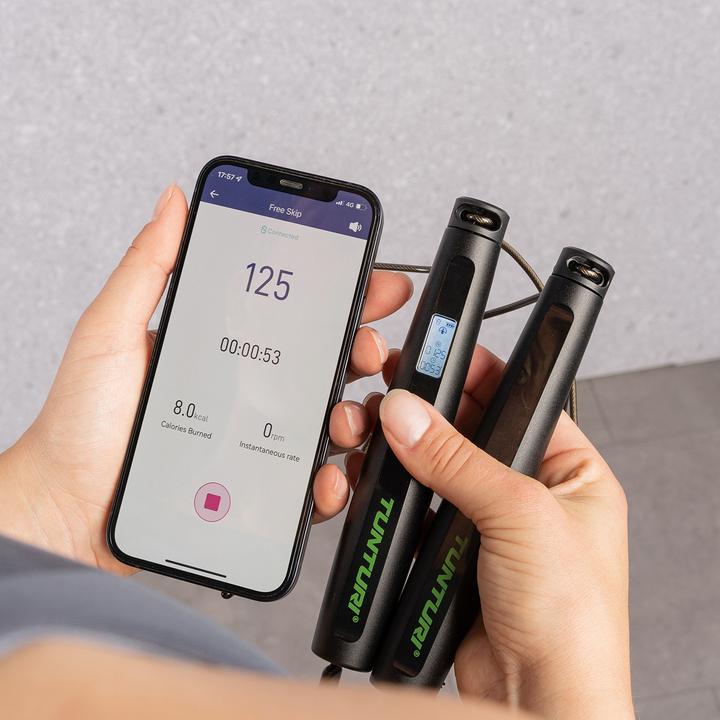 Actual product image Tunturi Smart Springseil mit Display und App (295 cm)
