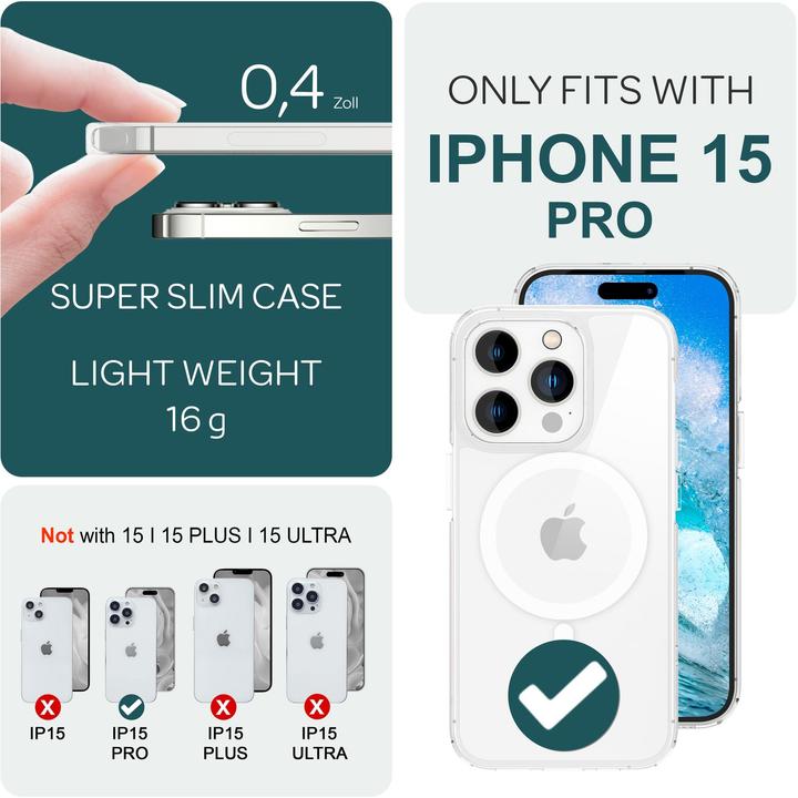 Produktbild Nalia Klare Harte Hülle mit MagSafe (Apple iPhone 15 Pro)