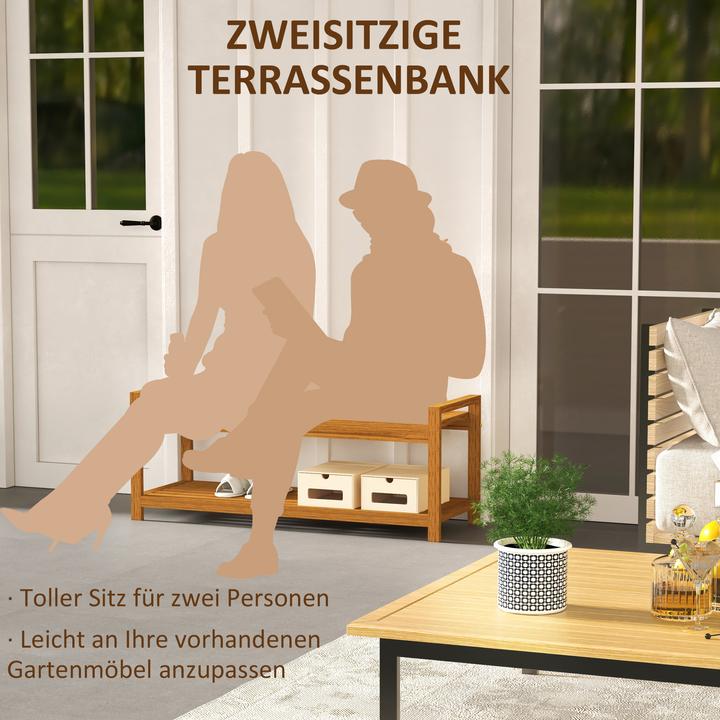 Actual product image Outsunny Gartenbank mit Ablageregal