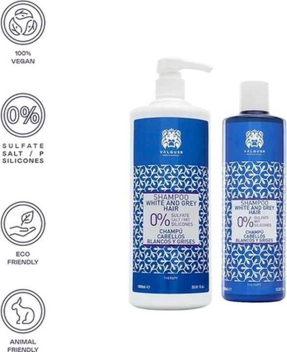 Immagine prodotto Valquer Shampoo per capelli bianchi e grigi 400ml (400 ml, Shampoo liquido)
