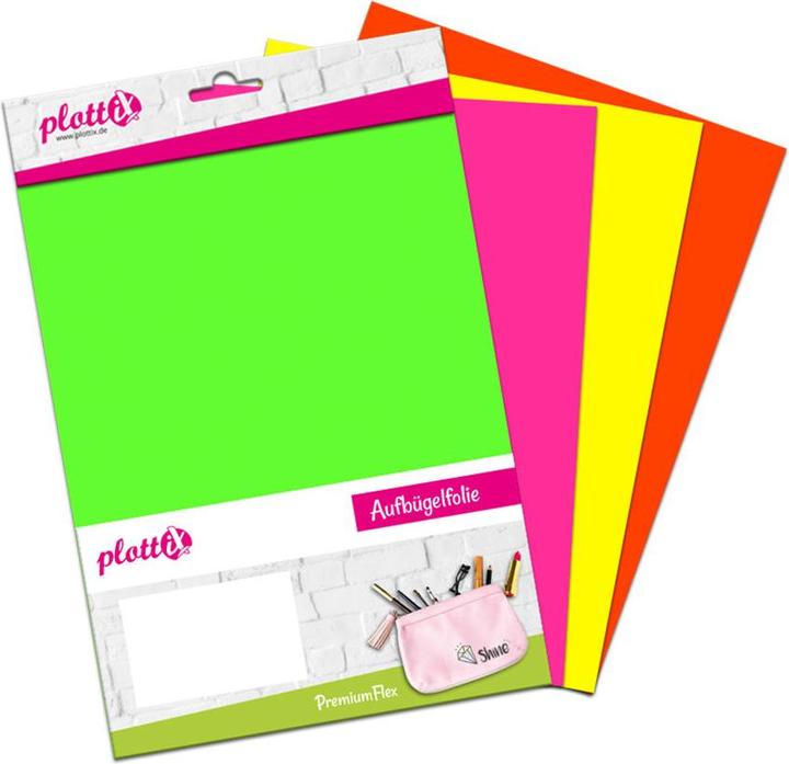 Produktbild PlottiX PremiumFlex Neon Bundle 20cm x 30cm (4 Folien)