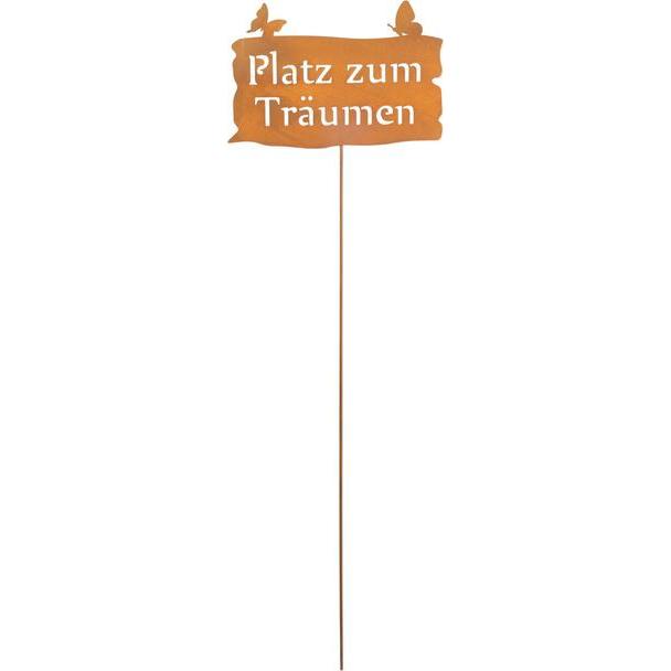 MICA Living, Deko Objekt, Pflanzenstecker - Platz zum Träumen - aus Metall - ca. 95 x 30 cm (95 x 30 cm)