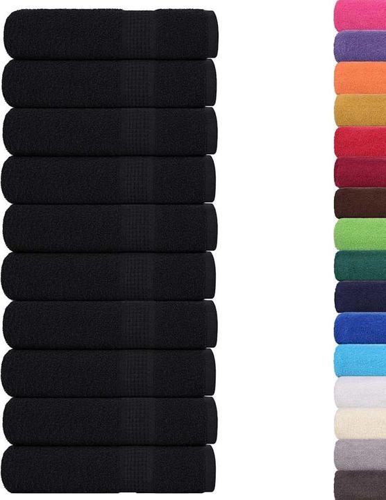 Image du produit vidaXL Serviettes 10 pcs. Noir 50x100 cm 360 g/m² 100% coton Serviette de bain (50 x 100 cm)