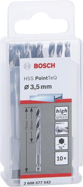 Produktbild Bosch Professional Zubehör HSS PointTeQ Sechskantbohrer 3,5 mm, 10-tlg. (3.5 mm)