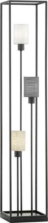 Produktbild Fischer & Honsel Honsel Stehleuchte Isko - sandschwarz/Stoffschirme Leinen weiss+grau+sandfarben (40430) (E14)