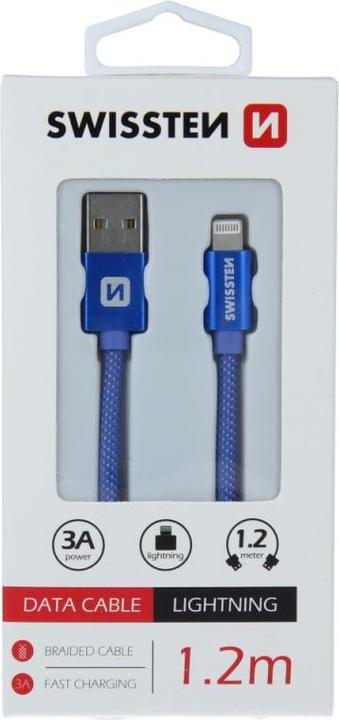 Produktbild Swissten Datenkabel Textil USB / Lightning 1.2 M (1.20 m)