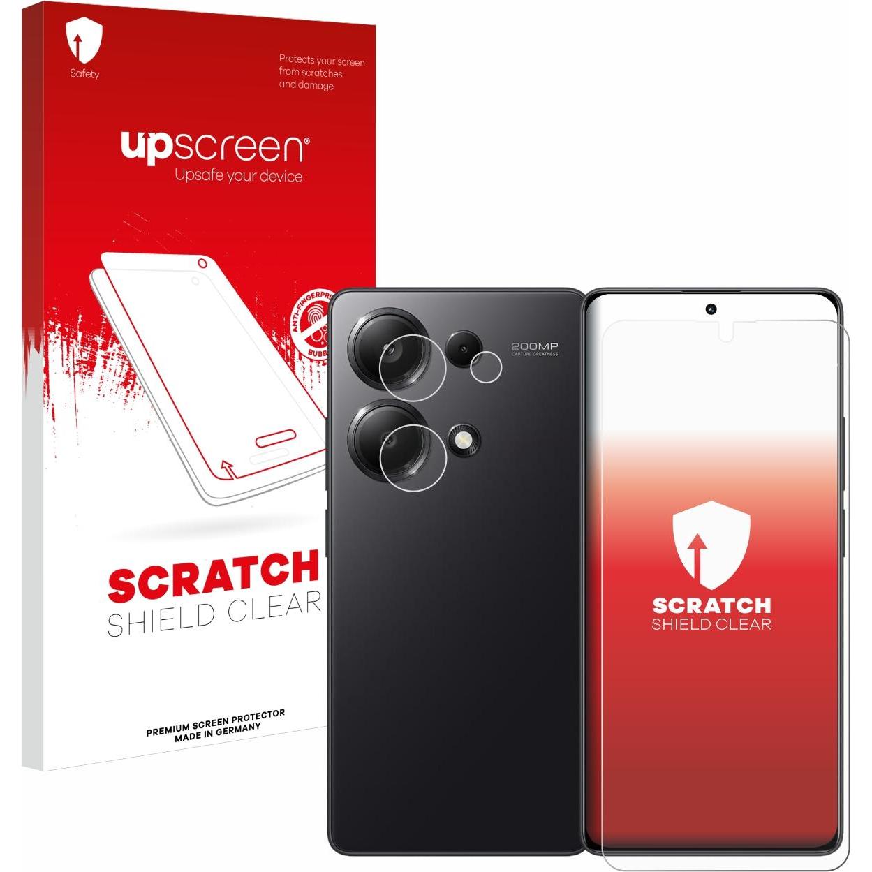 upscreen Scratch Shield Displayschutz (1 Stück, Xiaomi Redmi Note 13 Pro 4G), Smartphone Schutzfolie, Transparent