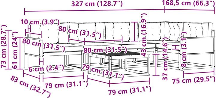 Produktbild vidaXL Gartenmöbel Set