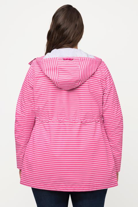 Produktbild Ulla Popken HYPRAR Funktionsjacke, Streifen, wasserdicht, Kapuze (42, 44)