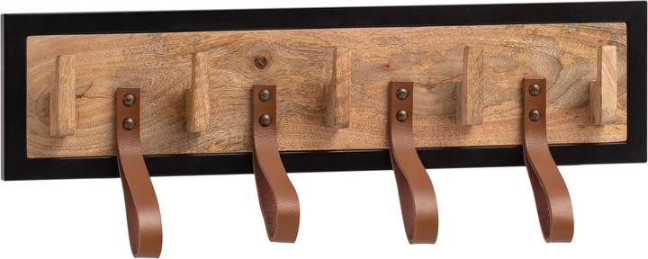 Actual product image FineBuy Wall coat rack FB95650 Mango solid wood brown