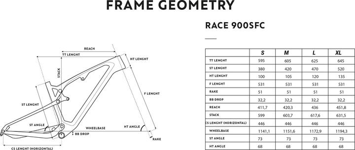 Actual product image Rockrider Mountain bike XC carbon frame full suspension Race 900 S white