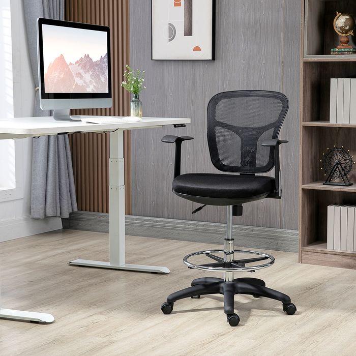 Produktbild Swisshandel24 Bürostuhl, ergonomisch, mit Armlehne, mit Fussstütze, Mesh, Schwarz