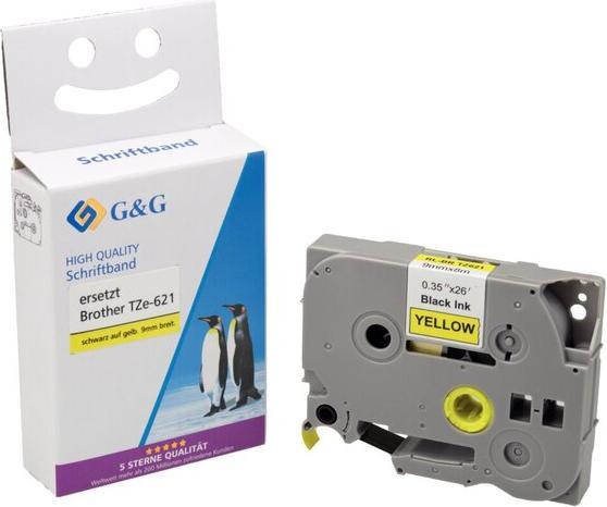 Immagine prodotto Nastro per scrittura 14976 Compatibile con la sostituzione di Brother TZe-621 Colore nastro: (0.90 cm, Giallo)