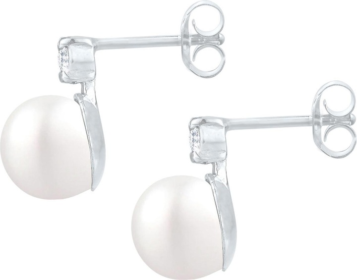 Produktbild Elli Ohrringe Basic Süsswasserzuchtperle Zirkonia 925 Silber (Süsswasserzuchtperlen, Zirkonia, 925er Sterling Silber)