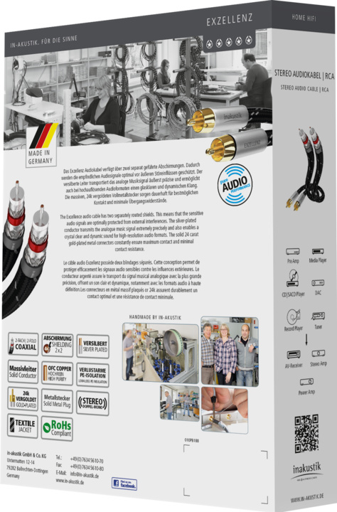 Image du produit Inakustik Excellence Stereo (0.75 m, RCA)